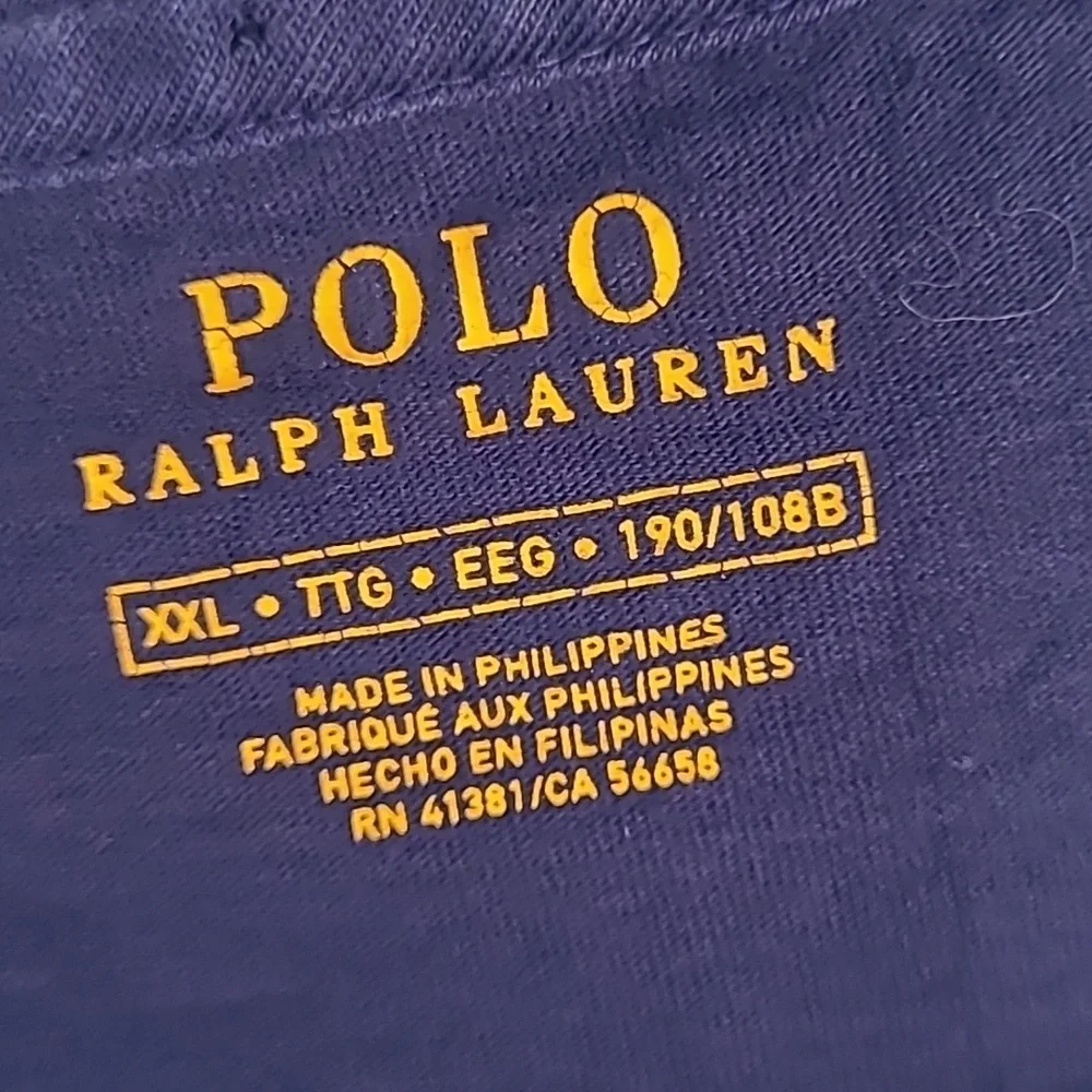 PREPPY BEAR Polo Ralph Lauren Dark Navy Cotton‎ Mens XXL Short Sleeve T Shirt